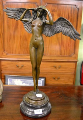 Lot 519 - A bronze figure of a winged maiden