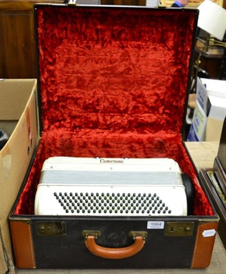 Lot 1004 - A cased Camerano piano accordion