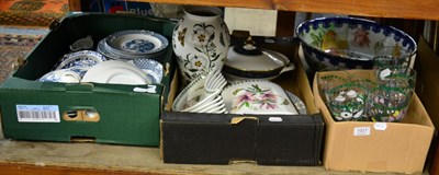 Lot 1021 - A collection of Portmeirion ceramics and glassware to include kidney dishes; a Doulton wash bowl; a