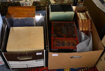 Lot 1060 - A collection of boxes including a humidor, a coromandel box, canteen, Chinese cabinet, mahogany...