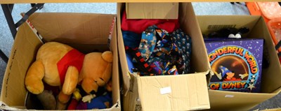 Lot 1080 - Large collection of Disney related toys including telephones, soft toys, ceramics, clock etc