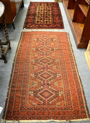 Lot 1112 - Balouch Prayer rug, Iranian/Afghan frontier, the camel field with Tree of Life beneath the...