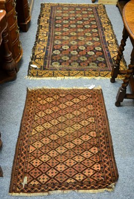 Lot 1113 - Ersari rug, Middle Amu Darya region, the diamond lattice field enclosed by chequered borders,...