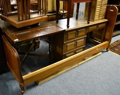 Lot 1141 - A French oak double bedstead