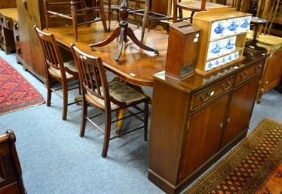 Lot 1147 - A group of reproduction mahogany furniture comprising of a pedestal dining table, a sideboard,...