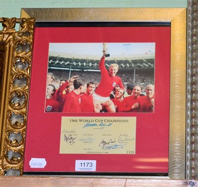 Lot 1173 - Framed signatures from 1966 World Cup Champions, limited edition