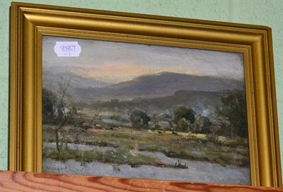 Lot 1176 - Walter Emsley (1883-1927) Llangollen, oil on board, signed and framed