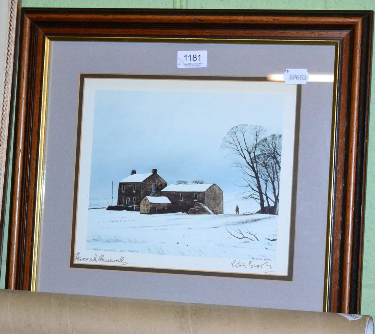 Lot 1181 - After Peter Brook, 'Hannah Hauxwell Last Winter', colour print, signed by Brook and Hauxwell,...