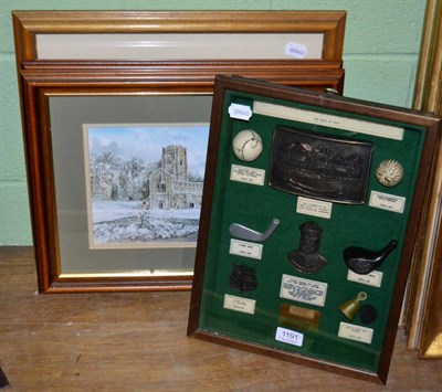 Lot 1191 - Assorted limited edition prints including Ted Selwood; together with a framed golfing display (5)