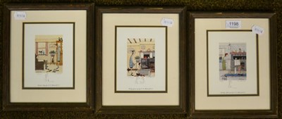 Lot 1198 - After Geoffrey W. Birks (1929-1993) Three interiors, limited edition prints, pencil signed and...