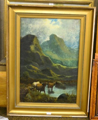 Lot 1201 - An oil painting of Highland cattle, signed Colin Craven