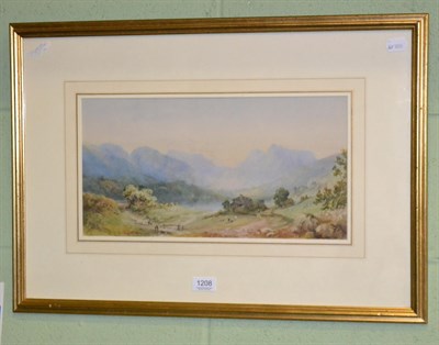 Lot 1208 - Cornelius Pearson, View at Elterwater, watercolour