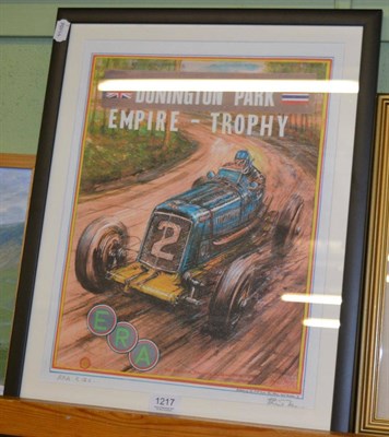 Lot 1217 - Phil May, rare limited edition Giclee poster print ";English Racing Automobiles, Donington - Prince