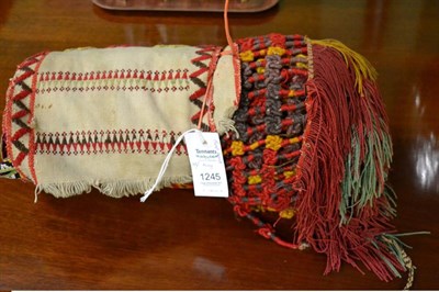 Lot 1245 - A nomadic Tentband, North Afghanistan or Middle Amu Darya region, piled in wool on a linen...