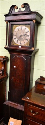 Lot 1250 - An oak thirty hour longcase clock, square brass dial signed G O Womersley, circa 1780