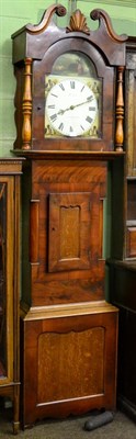 Lot 1258 - A 19th Century mahogany 30 hour longcase clock, arched painted dial signed Harrison(?) Darlington