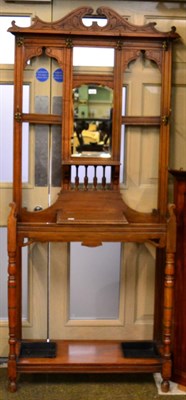 Lot 1272 - Edwardian hall stand with mirror back