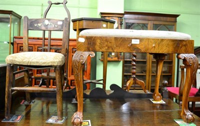 Lot 1283 - A Georgian style walnut stool and a child's chair (2)