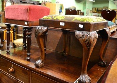 Lot 1286 - William IV stool and another stool on ball and claw feet