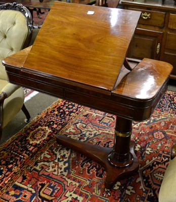 Lot 1310 - Victorian mahogany reading table with ratchet top and adjustable height