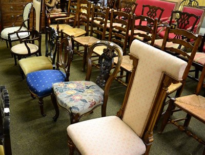 Lot 1329 - Group of Victorian and later chairs, including a prayer chair and an Art Nouveau style example (5)