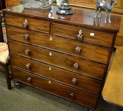 Lot 1385 - A 19th century mahogany five height straight fronted chest of drawers