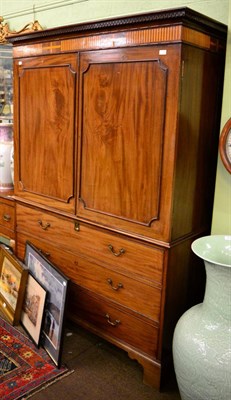 Lot 1393 - A 19th century mahogany press cupboard