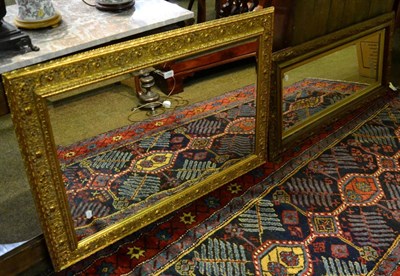 Lot 1396 - Two rectangular gilt wall mirrors