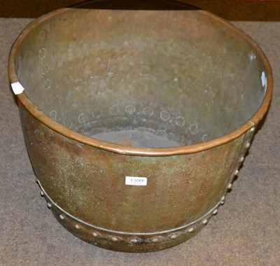 Lot 1399 - A riveted copper log bin