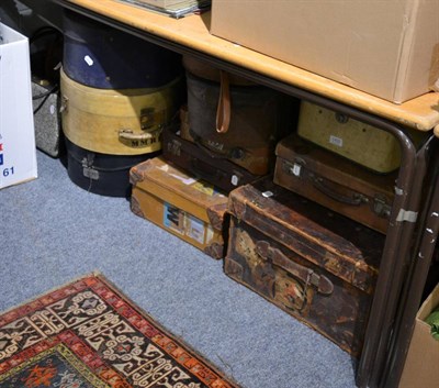 Lot 1432 - A collection of mid 20th century and later luggage, including hat cases, vanity cases, two...