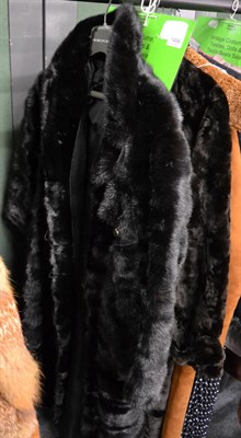 Lot 1495 - Hector Hunter London black mink coat (split to chest area)