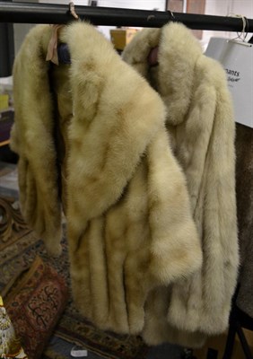 Lot 1502 - Hector Hunter blonde mink double breasted jacket with decorative buttons, bust 30";, underarm...