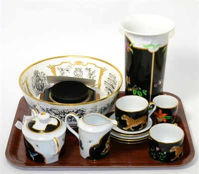 Lot 9 - Royal Worcester wedding bowl and a chase porcelain coffee set