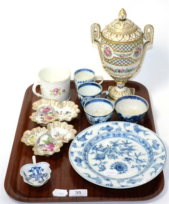Lot 35 - A group of 18th and 19th century porcelain including Meissen, Dresden, etc, together with a...