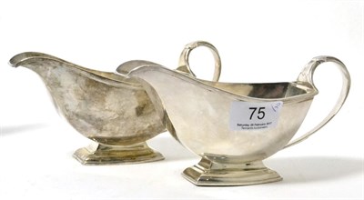 Lot 75 - Pair of silver sauce boats