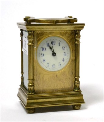 Lot 76 - A brass Art Nouveau carriage timepiece