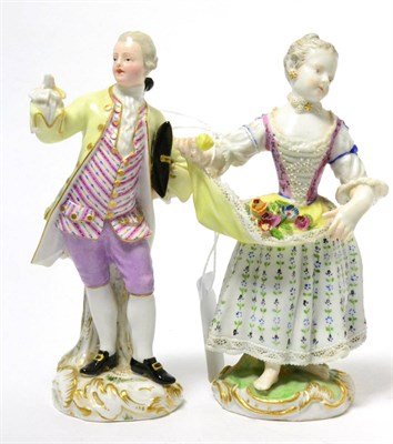 Lot 86 - Two Meissen china figures (one a.f.)