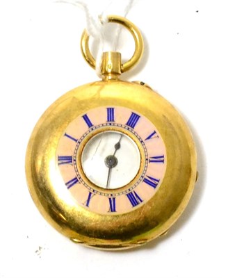 Lot 156 - A lady's fob watch with case stamped '18K'