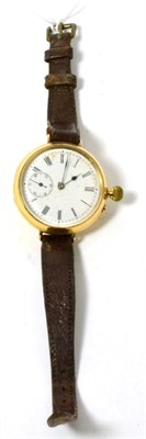 Lot 165 - A converted wristwatch with case stamped '18k'