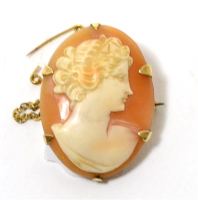 Lot 166 - A 9ct gold mounted cameo brooch