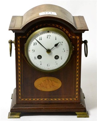 Lot 171 - An inlaid striking mantel clock