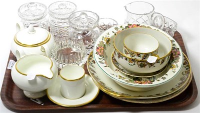 Lot 178 - A Wedgwood California pattern coffee set, a Limoge coffee set, various crystal and another tray...