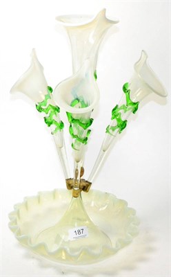 Lot 187 - A Victorian glass epergne