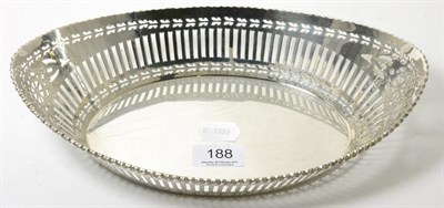 Lot 188 - A pierced silver bread basket of navette form