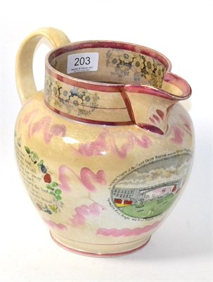 Lot 203 - A Sunderland lustre jug with a view of the Cast Iron Bridge