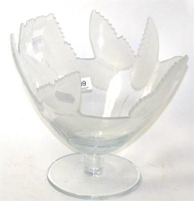 Lot 209 - An engraved butterfly pedestal glass bowl, underside inscribed Patrick McMahon limited edition...