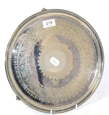 Lot 219 - A Victorian silver salver, by William Hutton & Sons, London, 1879, bright-cut field and pierced...