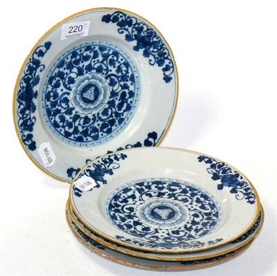 Lot 220 - A set of four Dutch Delft plates