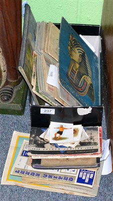 Lot 237 - A miscellaneous collection of cigarette card albums, various types and markers and a collection...