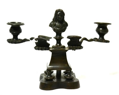 Lot 253 - A 19th century French bronze candelabra